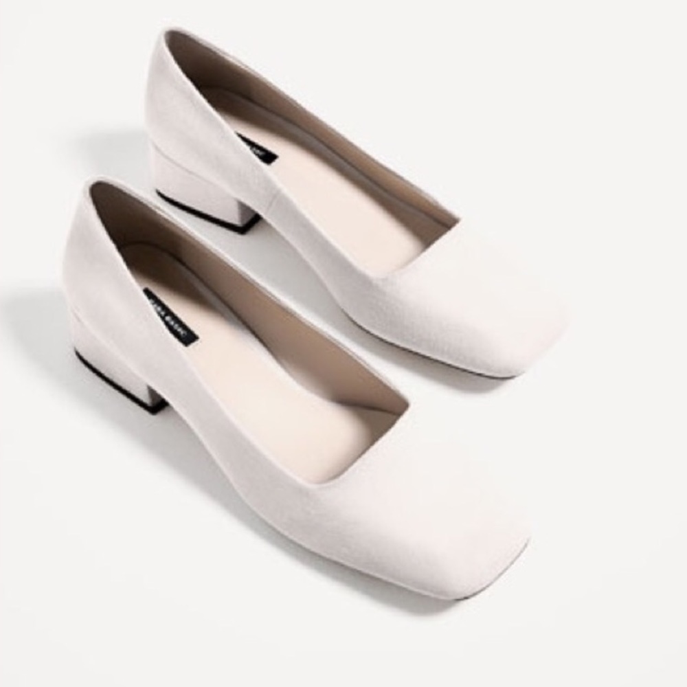 Zara Block Heel Suede Shoes